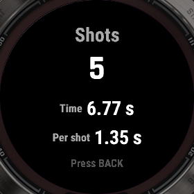 A SimpleShoot result: shots, time, time per shot