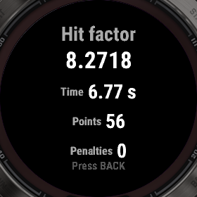 The TSV result: hit factor, time, points, penalties
